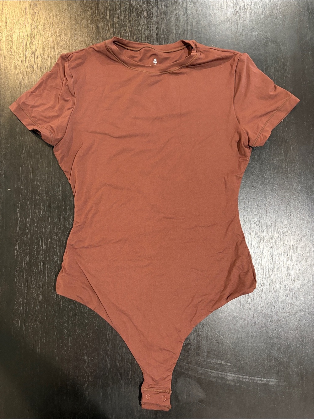 iuga Short Sleeve crew neck sculpting Bodysuit in Brown size Medium
